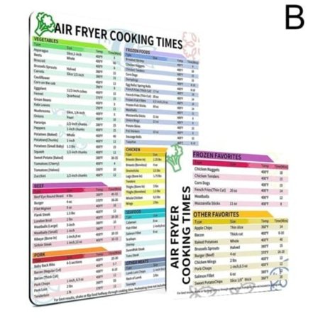 Air Fryer Magnetic Cheat Sheet Cookbook Kichen Tillbehör Bord blå