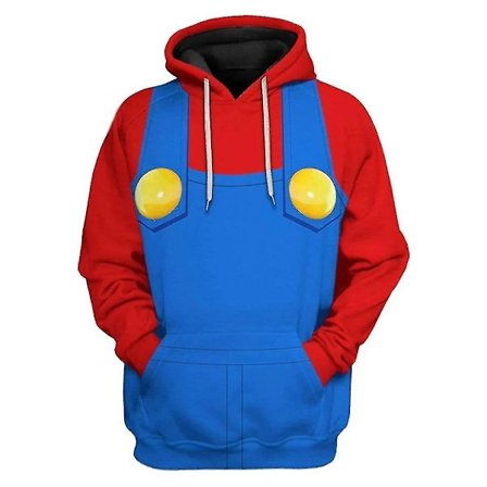 Mario Luigi Peach Bowser Donkey Kong Kostyme Voksen Unisex Hettegenser Super Bros. Film Hettegenser Cosplay Kostyme - Perfekt Mario M_MGF