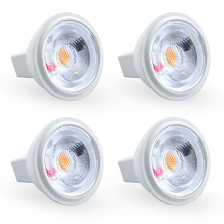 3W MR11 GU4 LED-pære, kold hvid 6000K AC/DC 12V (4 stk)