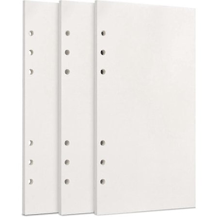 A6 Refillpapper, 3 Förpackningar 100GSM Tjockt Påfyllningsbart Papper 6 Håls Insatser Löst Papper 135 Ark (270 Sidor) för 6 Rings Pärm Journal 