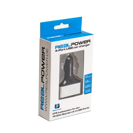 REALPOWER 4-port USB Car Charger