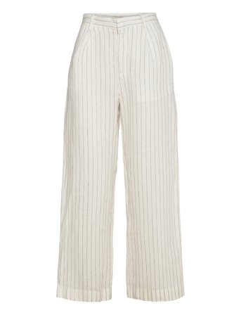 Gina Tricot Linen Trousers - Cream - XL