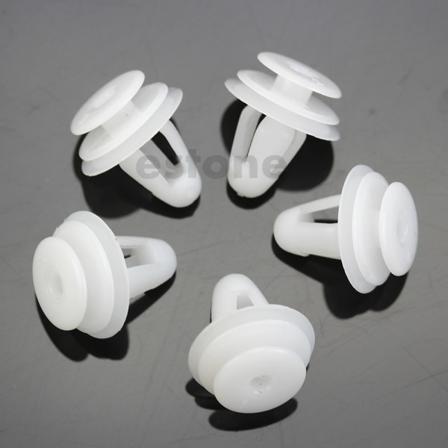 Bil 8 mm Hull Hvit Plastnagler Feste Dørklemmer 10 Stk Ny