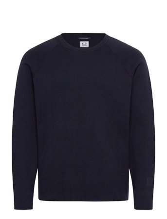 C.P. Company Metropolis Series Cotton Double Crew Neck Knit - Navy - L