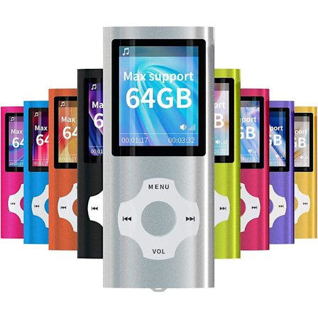 MP3/MP4 Bärbar Spelare, 1,8 Tums LCD-Skärm, Max Stöd 64GB, Silver
