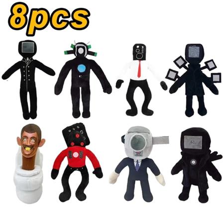 Skibidi Toalett Plysch 30cm Anime Plyschleksak Plyschleksak Gosedjur Mjuk Rolig Plysch Barn Jul Födelsedagspresenter Docka 8pcs