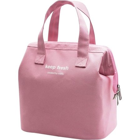 Eristetty lounaslaukku yksinkertainen Bento kylmälaukku lounas (pinkki)