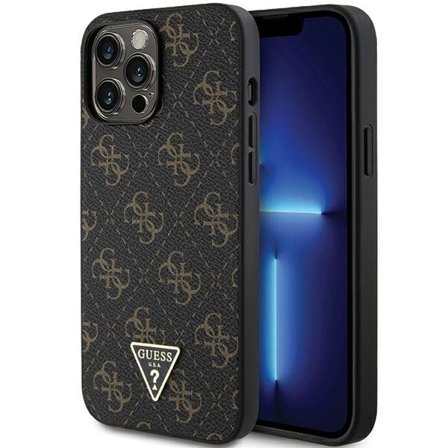 Guess 4G 4G Triangle Metal Logo etui for iPhone 14 Pro - svart