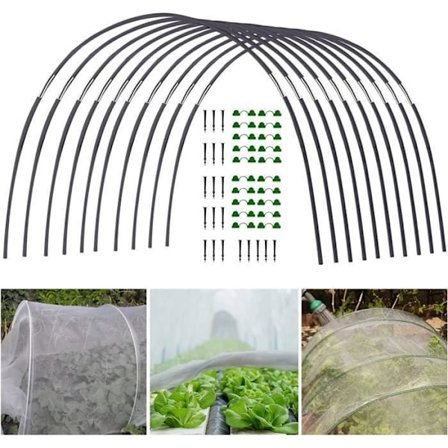 Växthusbågar, Trädgårdsbågar för Upphöjda Rabatter, 18-pack 1,14 Meter Radskyddsbågar_xx