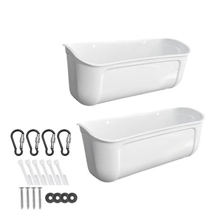 Geiteforer, Høykapasitets Hengegrind Fôrbrett, Egnet for Sau, Hjort, Kylling 2stk Hvit (FMY)