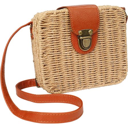 Axelväskor Halmväska Cross Body Summer Beach Purse Small Woven
