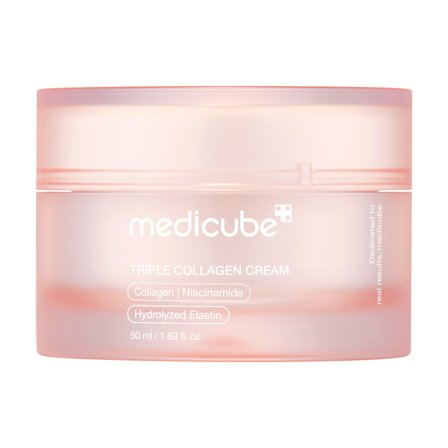 MEDICUBE Viso GLASS GLOW - Triple Collagen Cream 50ml - Crema giorno idratante