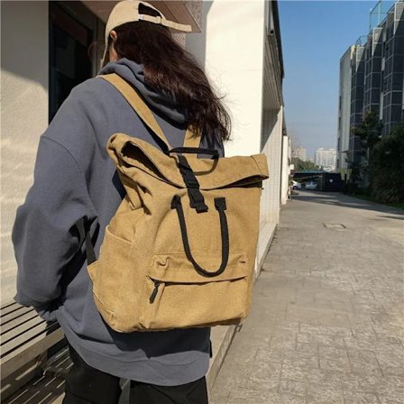 Canvasryggsäck för damer, stor skolväska för tonårsflickor, laptop-ryggsäckar, skolryggsäckar för damer, Mochila Feminina-ryggsäck~09474