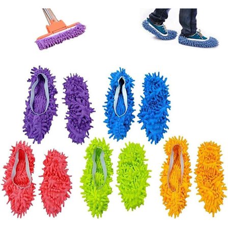 Nya mopptofflor, Multifunktion Microfiber Dust Mop Skor Rengöring Sl