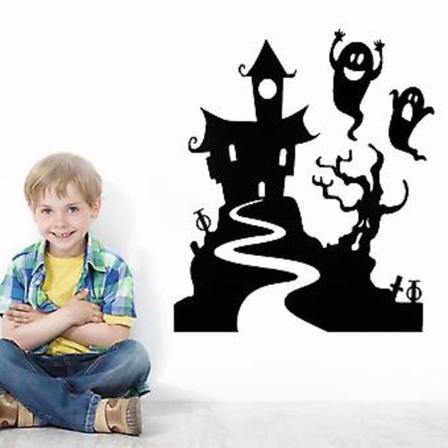 Halloween-haamu-linnan sein tarra-el v huone makuuhuone ikkuna lasi ovi koriste tarrat