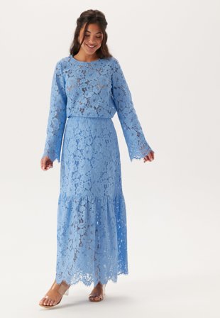 BUBBLEROOM - Scalloped Lace Edge Maxi Skirt - S