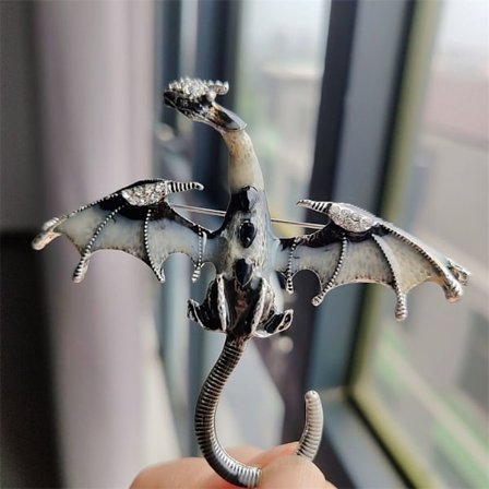 Emalj drakebroscher Strassbroschnålar SVART B B