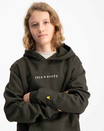 Lyle & Scott Logo Loose Fit BB Oth Hoodie Groen Hoodies Jongens - Kids Brand Store