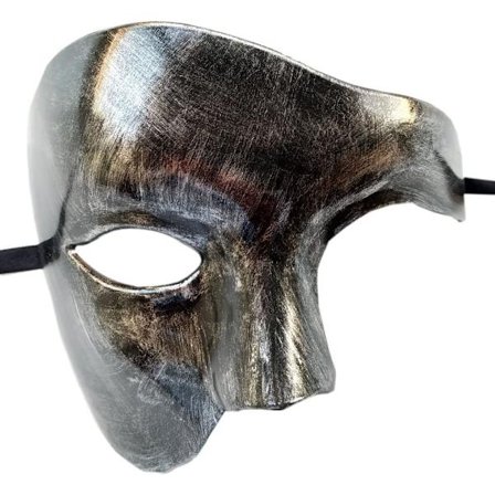 (Svart Sølv)Vintage Masquerade Maske Phantom of the Opera Enøyd Halv Ansikt Kostyme