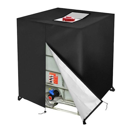 IBC Vattentanksskydd 1000L Behållarskydd Vattentank Regntätt med Dragkedja Vindtätt Anti-UV 420D Rivtåligt