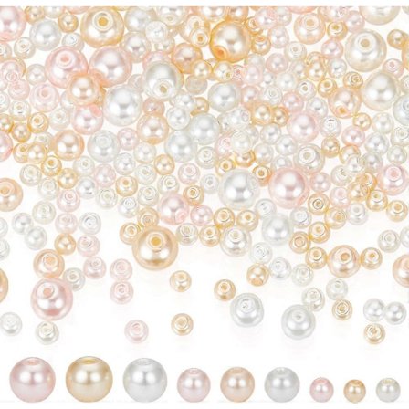 1 Esk 700 stk. 4/6/8 mm Glassperler Rosa Farge Lavendel Blush Runde Løse Avstandsperler Perleutstyr for DIY Smykkefremstilling Halskjeder Armbånd 