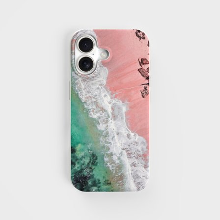 Eco-Friendly PLNTPRTCT Phone Case Teal Blush, Made with Plants, iPhone 16 Plus