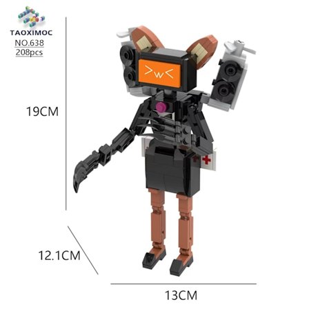 Monitor vs Toilet Man's Building Block Toy Model Handgjord