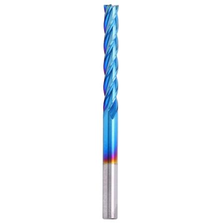 4Fløyteendefres Tungsten Stål NanoBlue Coating CNC Retthåndtak Freser (3.175 x 3.175 x 22 )