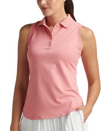 Peter Millar Opal Sleeveless Stretch Jersey Polo - Coral - S