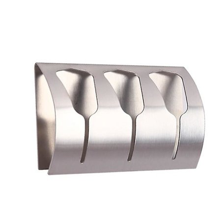 Klæbende badeværelses håndklædeholder, køkken viskestykke krog med 3 børstede rustfrit stål kroge