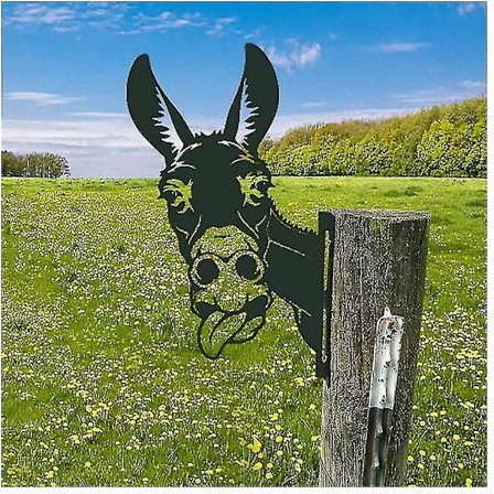 Metalliske Ese Hagepynt For Gjerder Utendørs Dekorasjoner Hjem Ese Dyr Hage Dekor Skulpturer Rustet Støpejern Silhuetter Tre Hage Vegg Ar