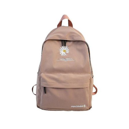 Korean Style Solid Color Casual School Bag Fresh Flower Student Backpack For Men And Women