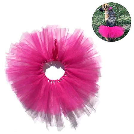 Pet Hund Katt Kostume Tutu Outfit Dyr Halloween Fest Tulle Nederdel(Rose Red)