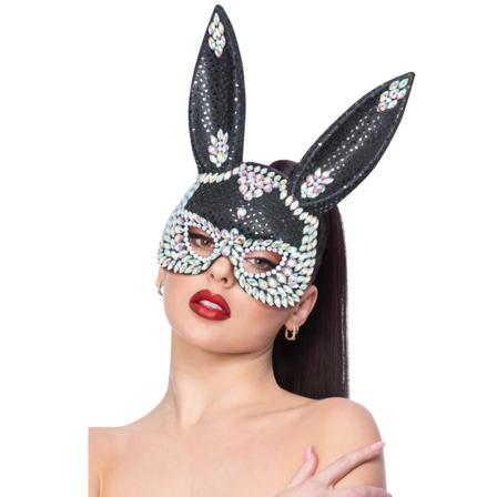 Kaninmask Med Plajetter Svart - Partyninja.se