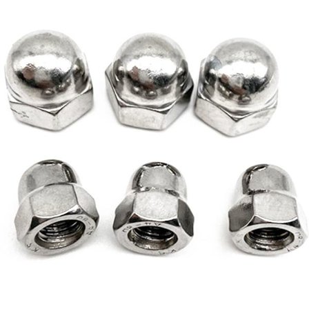 20 stk M8 304 rustfritt stål halv mutter kulehode muttere innleggsskrue hette skruehette