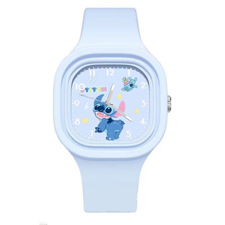 Stitch analog kvartsur med silikone rem firkantet ur