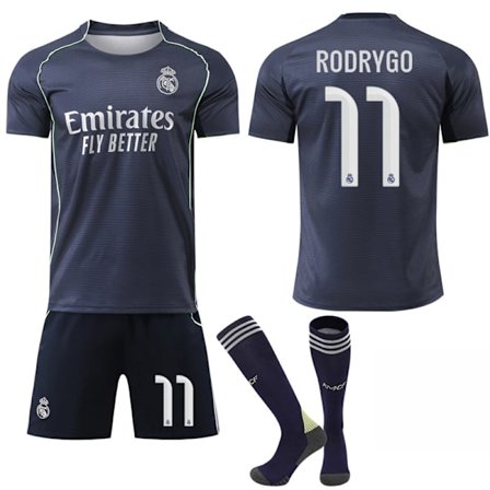 2025-2026 Real Madrid Vieraslasten aikuisten uusi jalkapallopaita nro 11 RODRYGO