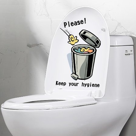 Søppelklistremerker, Morsomme veggklistremerker for WC, Bad, Kjøkken, PVC