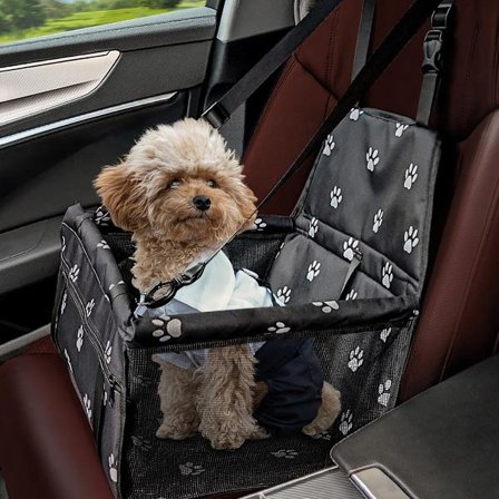 Auton turvaistuin pienille lemmikeille, vahvistettu, hengittävä ja pestävä, kokoontaitettava koiranpeti, 40 x 32 x 24 cm