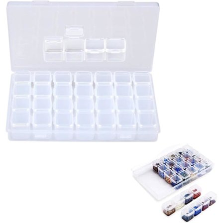 28 Rum Perle Opbevaringsboks Diamant Broderi Boks diamant maleri opbevaring perle opbevaring diamant kunst opbevaringsboks