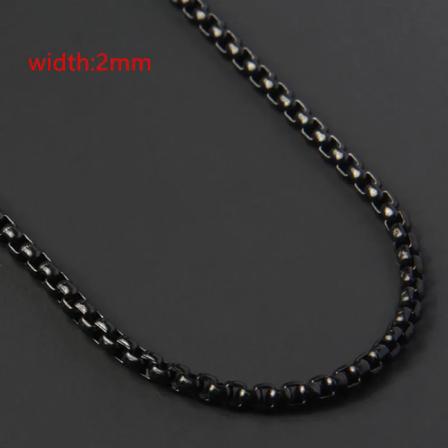 2022 klassisk repkedja män Halsband bredd 2/3/4/5 MM rostfritt stål Figaro kubansk kedja halsband för män kvinnor smycken Type 9 22inch(55cm)
