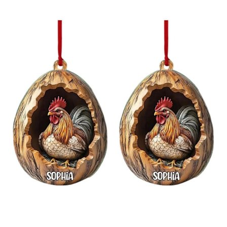 2 stk. Julepynt til juletre med dyr, 2D akryl skogsdyrdekorasjon, lett å henge opp, dyrepynt i trehull for peishylle, trekrans