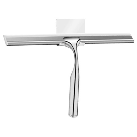 Bruseskraber i rustfrit stål - 25 cm bred - ingen boring silikoneskraber brusebad badeværelse brusevægsskraber vinduesskraber med