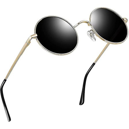 Pyöreät Aurinkolasit Miehille - Polarisoitu Uv400 Suojaus Ympyrä Retro Steampunk