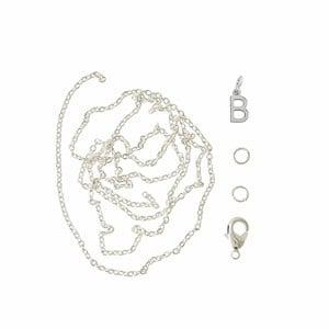 Me & My Box Silver B Pendant Set One Size - Stationery - One size - Silver