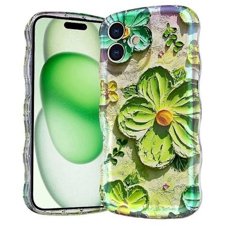 Magnetisk deksel til iPhone 16 med bølget kant og glitter TPU-bakside