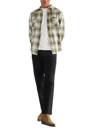 Wrangler Western Shirt Skjortor Herr Grön M