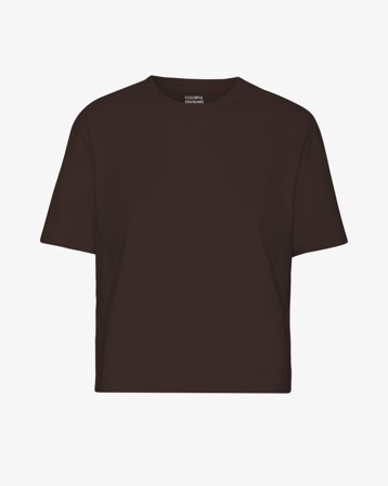 Organic Boxy Crop Tee - Coffee Brown XL