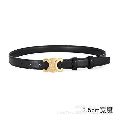 RYI-Double C Triumfbuen Belte Dame Ekte Skinn 2.5 Tynt Damebelte Allsidig Dekorativt Cel