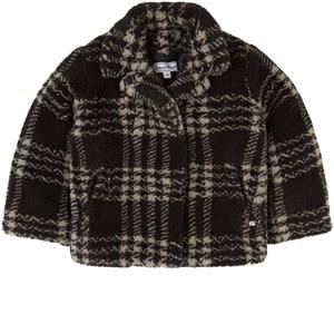 Tartine et Chocolat Black Checked Faux Fur Coat 10 years - Coats and jackets - 10 years - Black